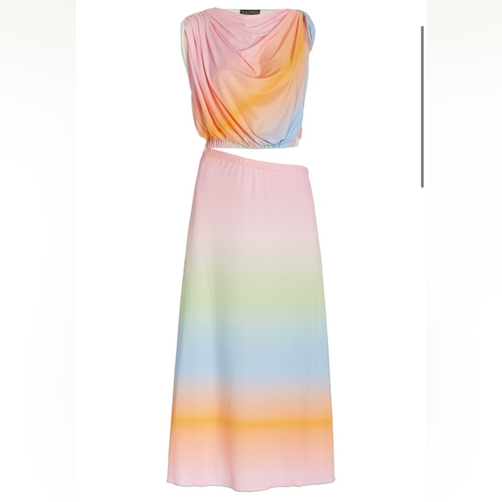 SIEDRÉS Safiya Draped Cutout Jersey Midi Dress